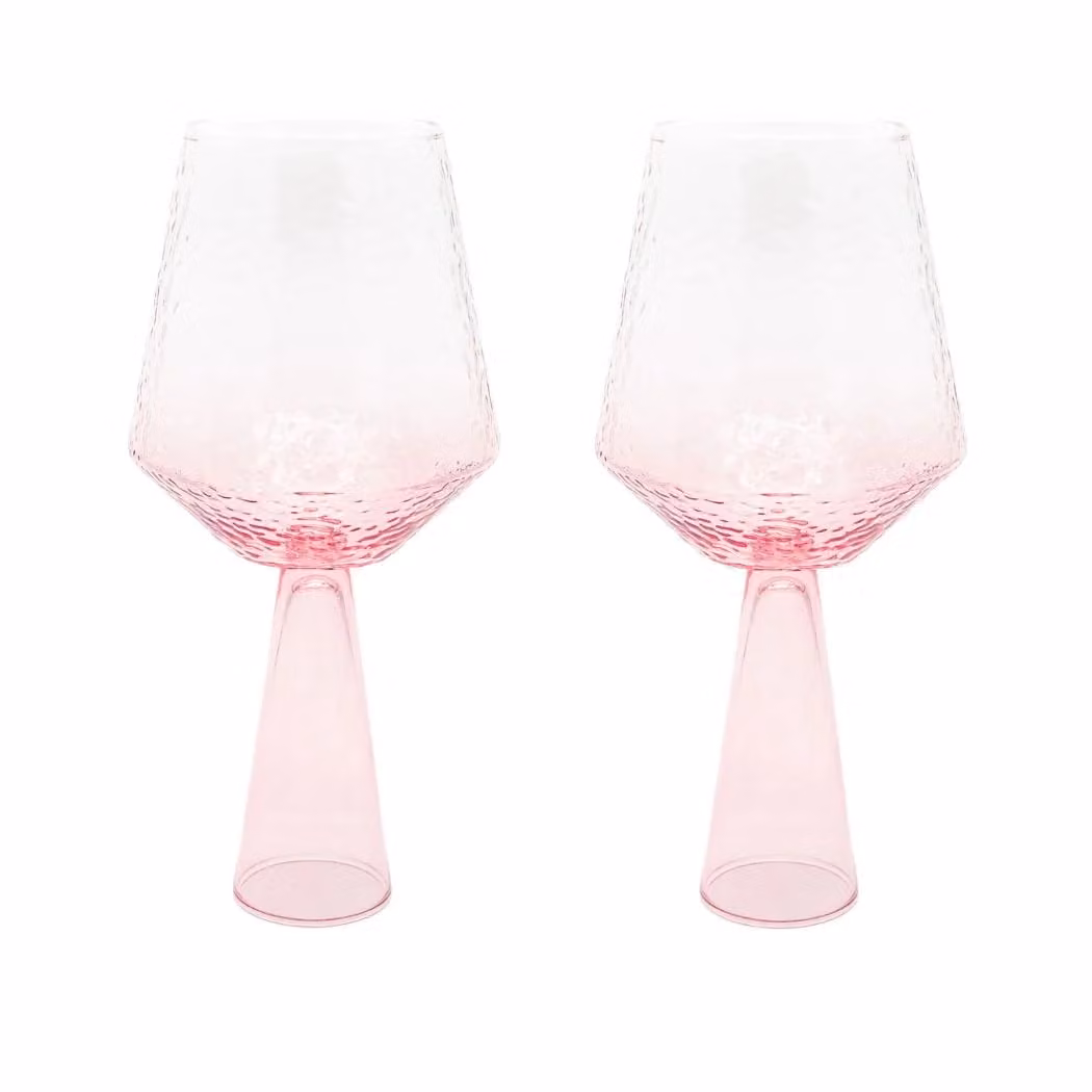 Brut Homeware Claude Pink Wine Glass Set of 2