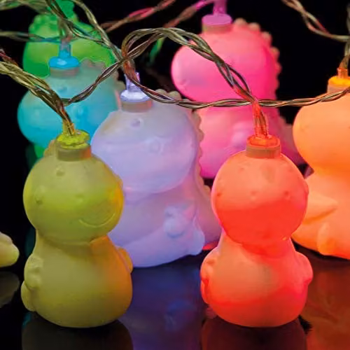 Fizz Creations Multicolour Dinosaur LED String Lights, Battery Operated – 4