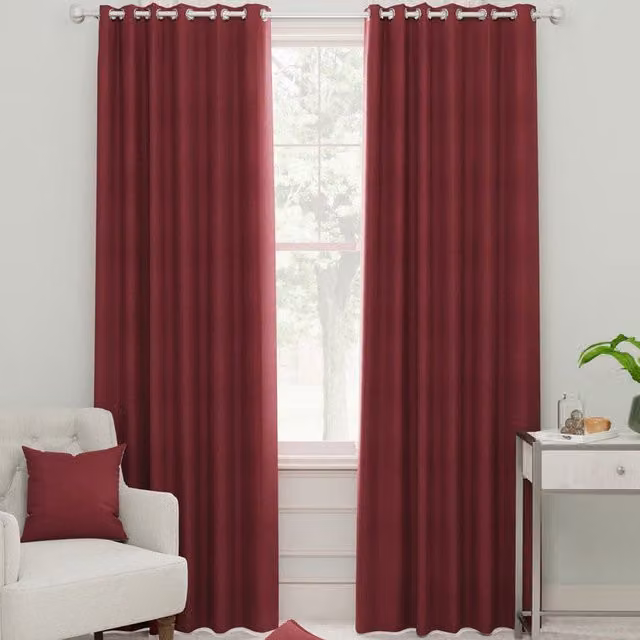Linda Barker Royal Velvet Made to Measure Red Eyelet Curtain Panel