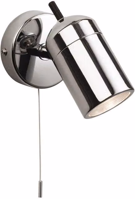 Netlighting Atlantic Adjustable Single Switched Bathroom Ceiling Spotlight in Chrome and Grey, IP44, GU10
