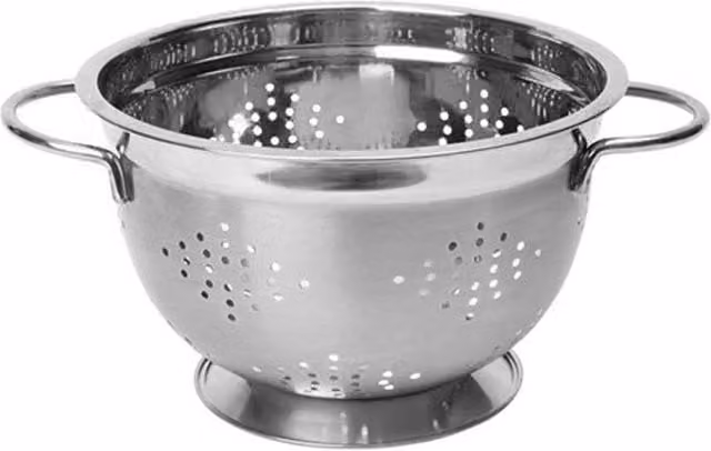 Dexam Stainless Steel Round Footed Colander, Silver, Diameter: 26 cm