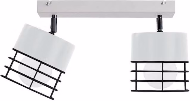 Netlighting Ohio Modern Ceiling Spotlight Bar in White and Black, 50 cm, 2x E27, Dimmable