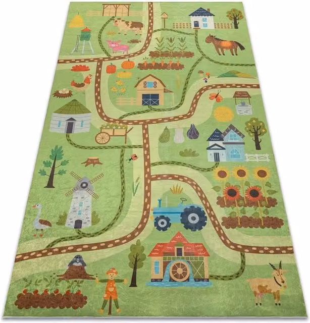 RugsX Bambino Kids Motif Rug in Green, W: 80 cm, L: 150 cm