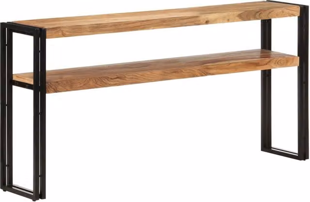 Berkfield Home Industrial Console Table in Brown Solid Acacia Wood, W/D/H: 150 x 30 x 75 cm – 1