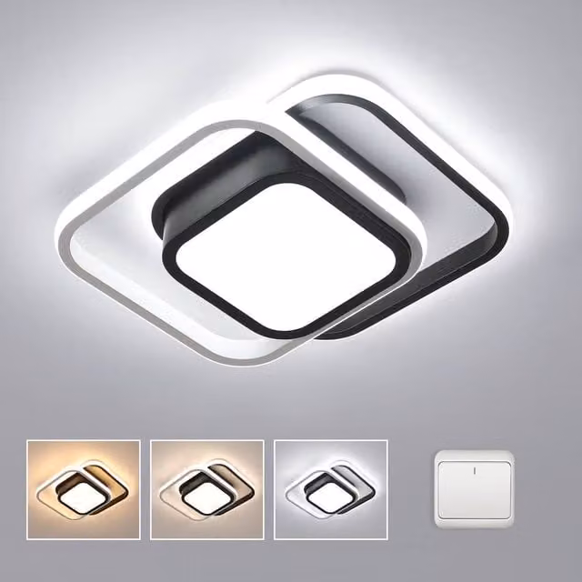 COMELY 32W LED Square Ceiling Light in White or Black, 26 cm – 1