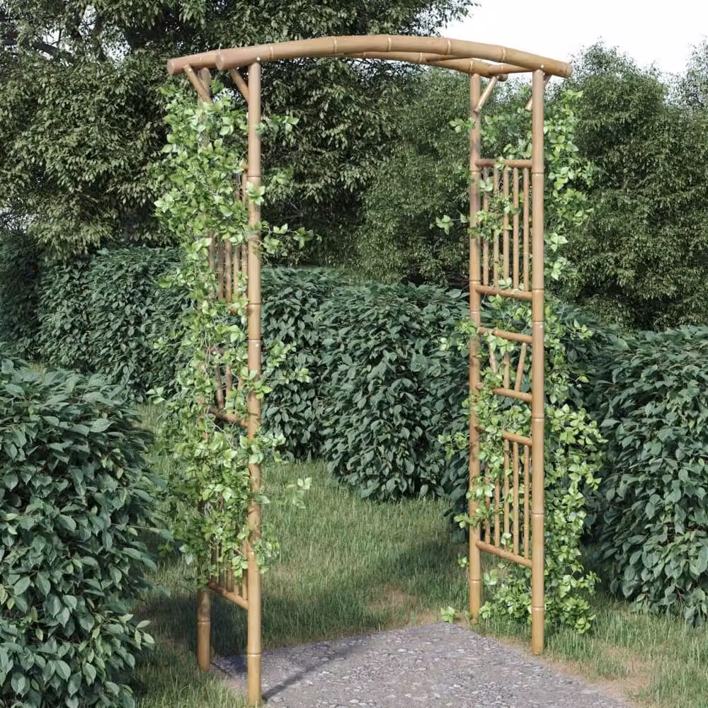 Berkfield Home Bamboo Rose Arch in Tan, W/D/H: 118 x 40 x 187 cm – 2