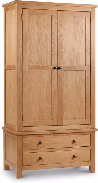 Julian Bowen Marlborough Combination Wardrobe in Brown Waxed Oak