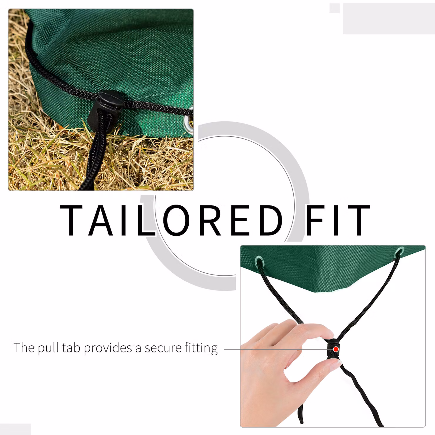 Outsunny Green Oxford Patio 3-Seater Swing Chair Cover, Waterproof and Anti-UV Polyester Protector, W: 133 cm, D: 240 cm, H: 185 cm – 6