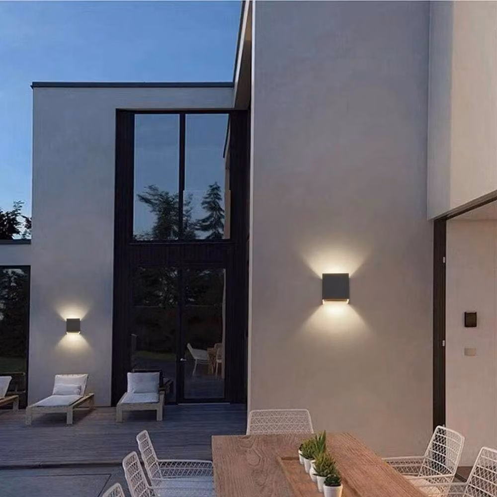 EONLION Set of 4 Black Waterproof LED Up and Down Wall Lights for Garden and Outdoor Use, 12W Warm White – 5