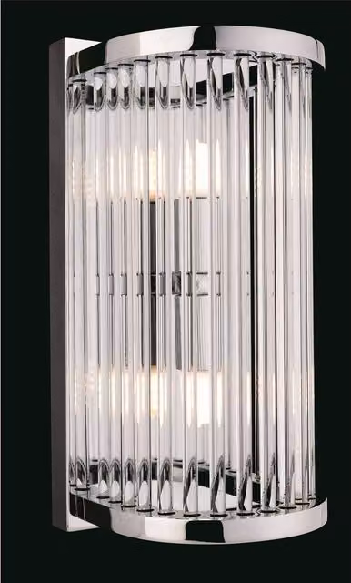 Firstlight Rialto 2 Light Indoor Wall Light with Chrome Rods and Transparent Glass, G9