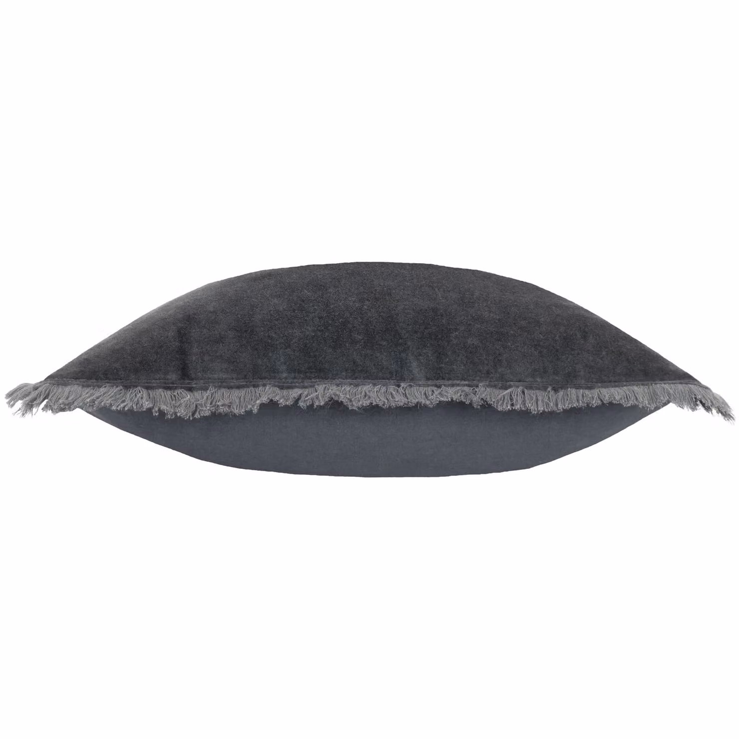 Yard Jaye Cotton Velvet Square Fringed Cushion, 45 x 45 cm, Grey – 3