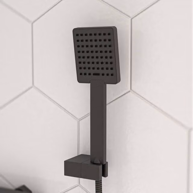 Nes Home Matt Black Square Shower Handset