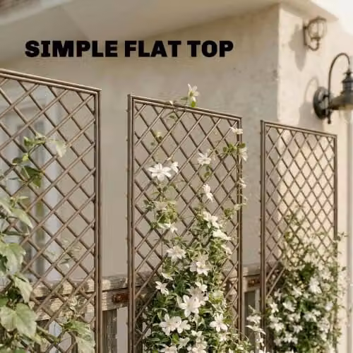 Outsunny Decorative Wood Garden Trellis for Climbing Plants, Brown, H: 112.0 cm x W: 43.0 cm x D: 2.0 cm – 4