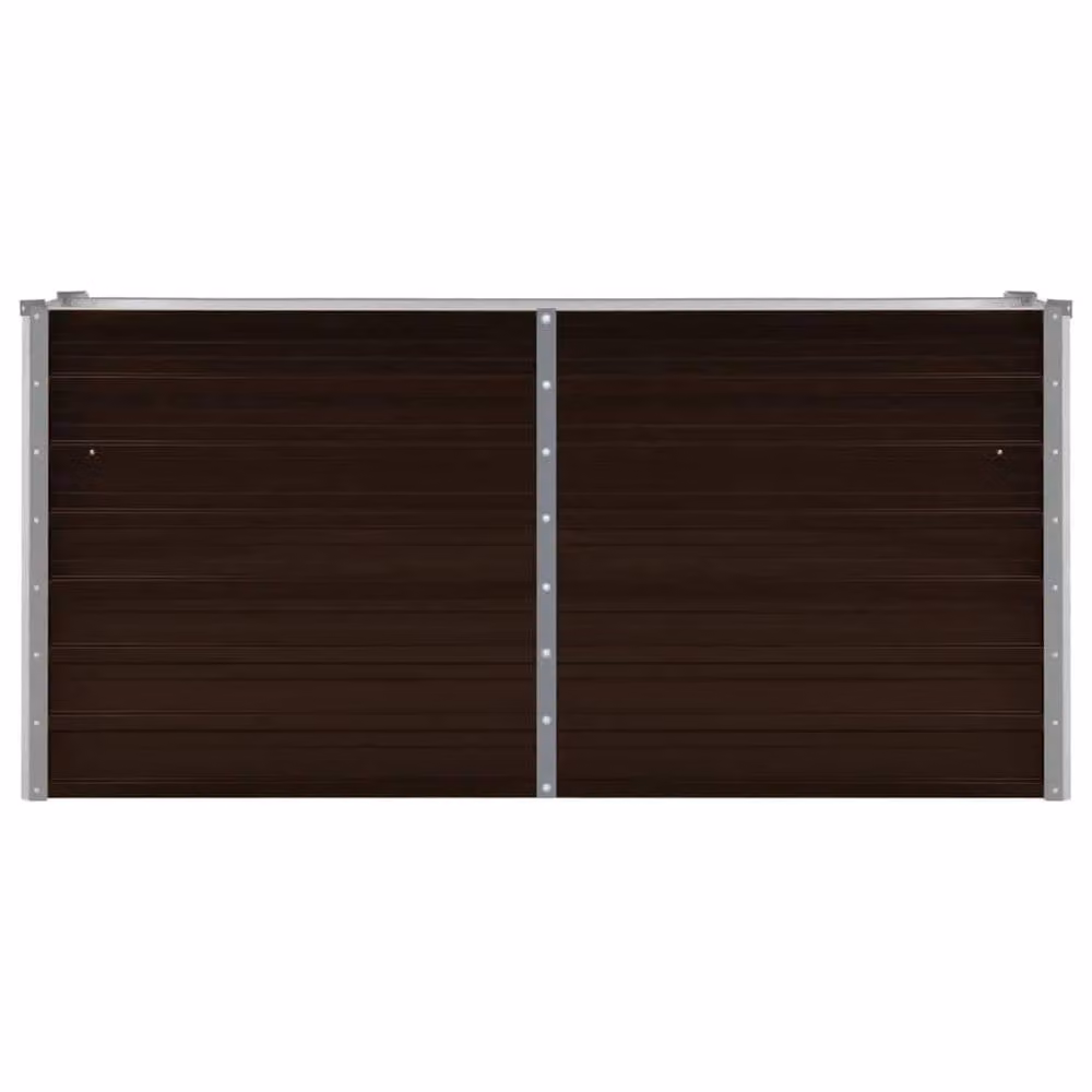 Berkfield Home Garden Brown Galvanised Steel Raised Bed W/D/H: 160 x 40 x 77 cm – 3