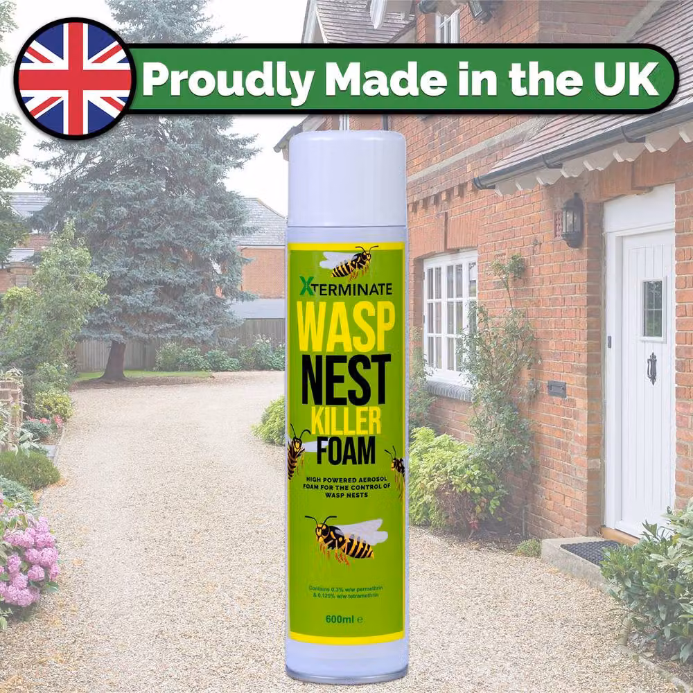 Xterminate Wasp Nest Killer Spray Foam with 5m Long Reach for Indoor and Outdoor Use, White, 1 Pack – 6