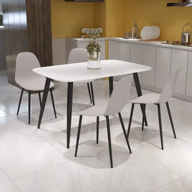 Core Products Ltd Pair of Curve Plastic and Metal Dining Chairs in Calico Beige