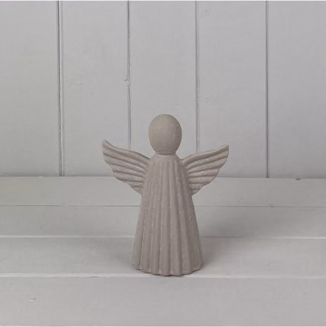 KDMD Ceramic Angel Decoration with Sand Texture Effect in Light Sand