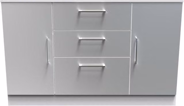 Ready Assembled 2 U Gloucester Black 2 Door 3 Drawer Sideboard
