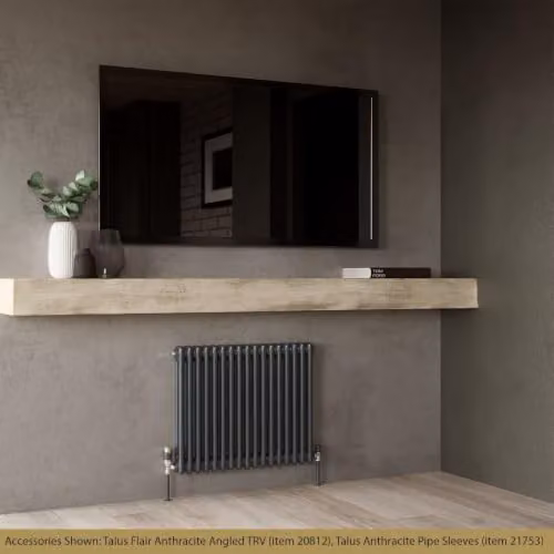 UK Radiators Alpha 4 Column Horizontal Traditional Cast-Iron Style Radiator in Anthracite Grey, W: 768 mm, H: 600 mm – 3