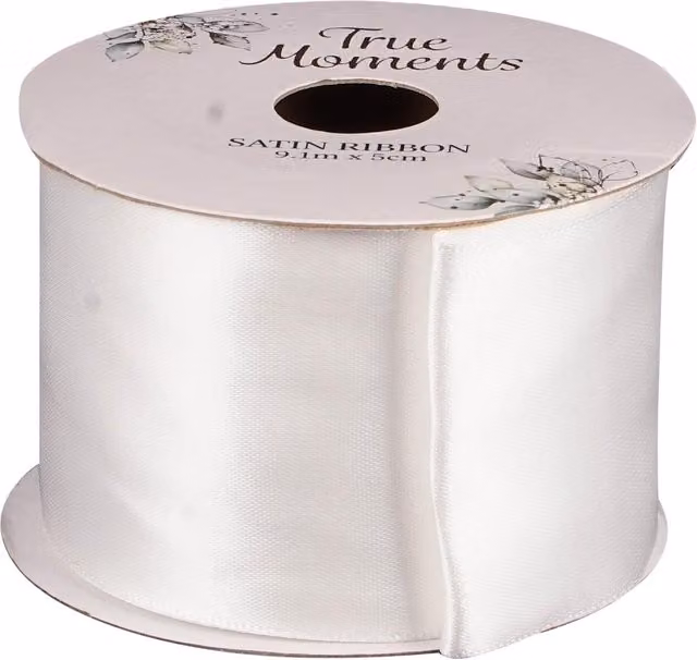 True Moments White Satin Finish Ribbon