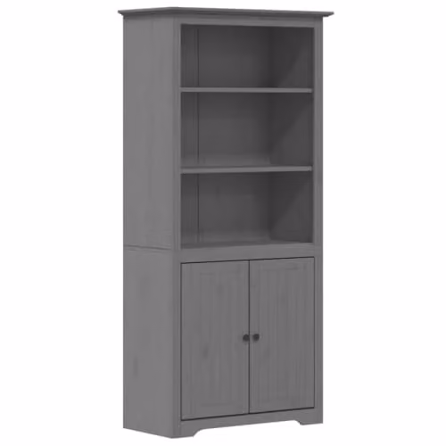 vidaXL BODO Bookcase in Grey Solid Pine Wood, W/D/H: 80 x 40 x 172 cm – 1