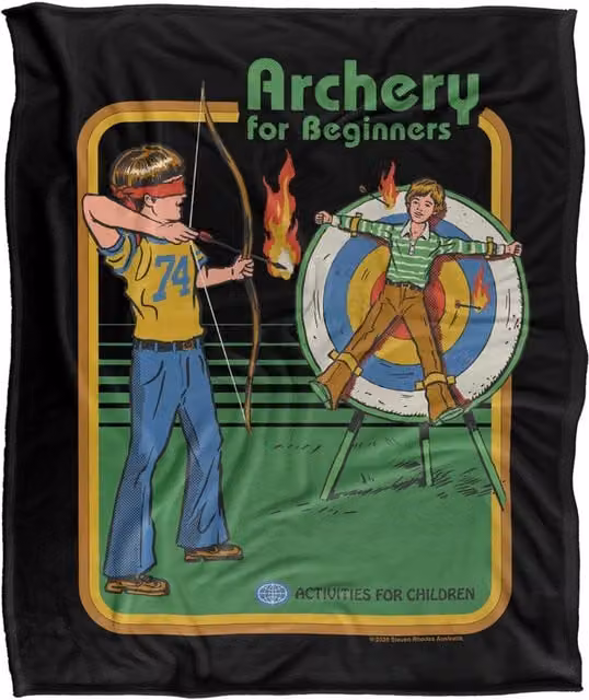 Steven Rhodes Archery For Beginners Multicolour Super Soft Fleece Throw Blanket W/D/H: 91 x 147 cm