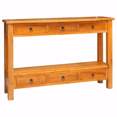 vidaXL Rustic Solid Mahogany Wood Console Table, Beige, W/D/H: 115 x 32 x 76 cm