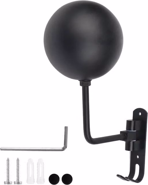 VOGREX Black Stainless Steel Wall Mounted Motorcycle Helmet Holder Hook