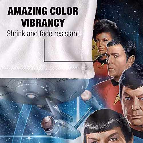 Trevco Star Trek Among The Stars Silky Touch Super Soft Fleece Throw Blanket, White, W: 152 cm, D: 127 cm – 3