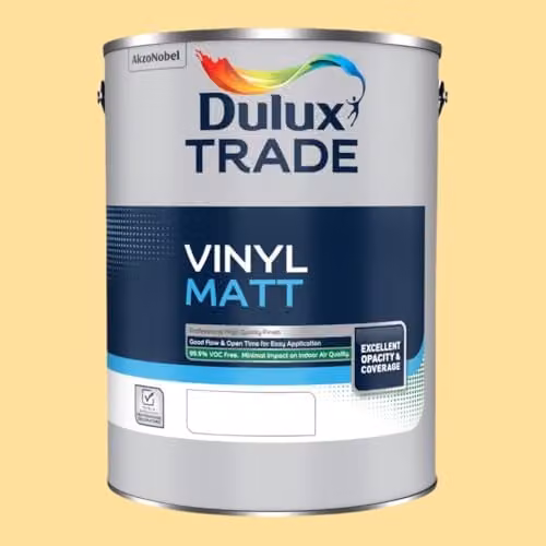 Dulux Trade Vinyl Matt Paint in Lemon Tropics Yellow, 5 l