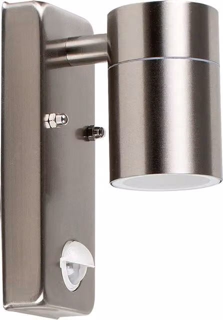 ValueLights Barrow Modern Silver Outdoor Wall Downlight with Motion Sensor