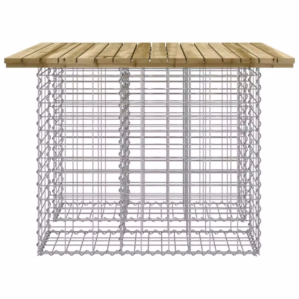 Berkfield Home Gabion Design Garden Bench in Brown Impregnated Pine Wood, W/D/H: 100 x 102 x 72 cm – 2