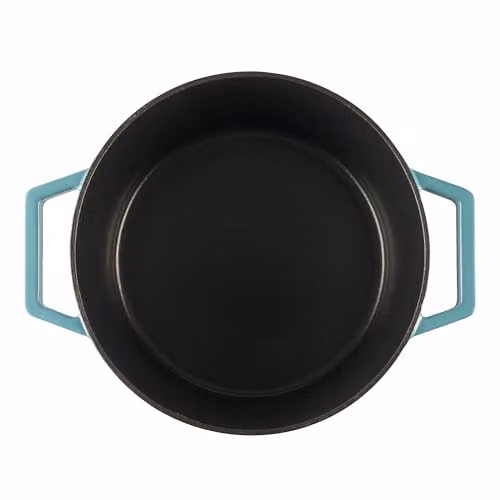 Cooks Professional Enamelled Cast Iron Casserole Dish with Lid and Handles, Petrol, 26cm, 5.8l – 3