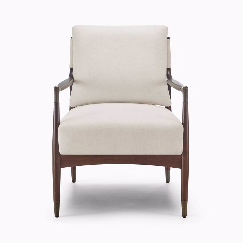 FurnitureboxUK Delia Mid Century Modern Accent Chair in Beige Fabric – 2