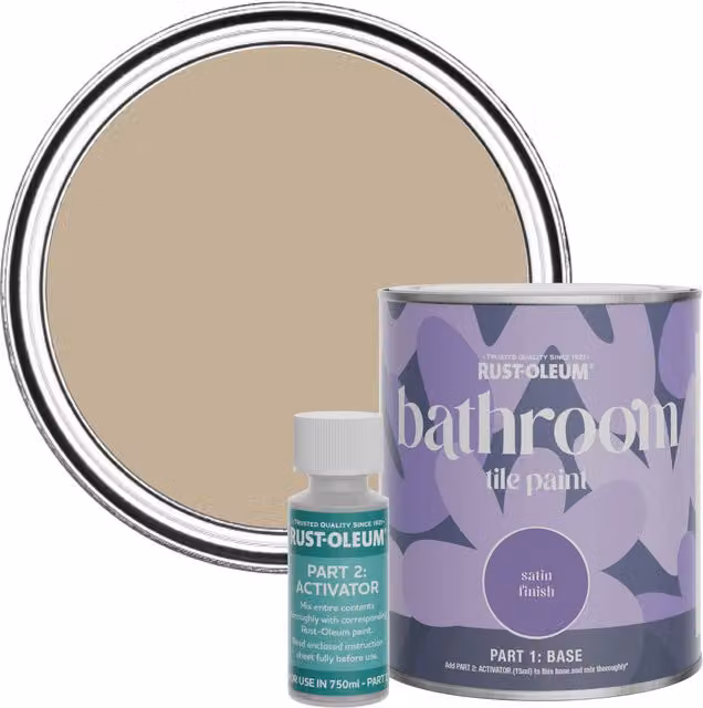 Rust-Oleum Bathroom Tile Paint in Satin Finish, Salted Caramel, 750ml
