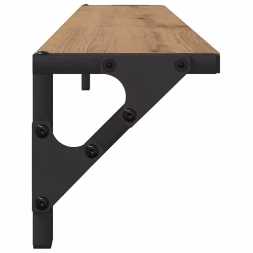 vidaXL Set of 2 Wall-Mounted Modern Shelves in Oak, W/D/H: 80 x 15 x 15.5 cm – 2