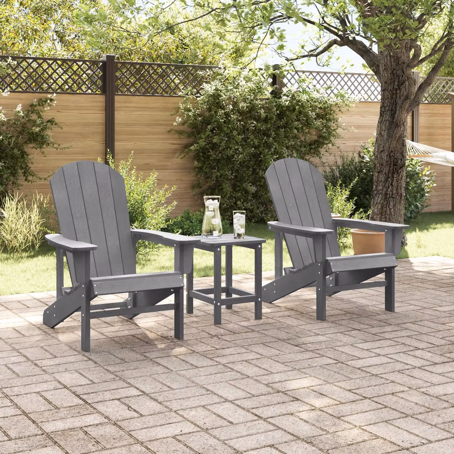 Berkfield Home Adirondack Chairs, 2 Piece Set, Light Grey, W/D/H: 74 x 82 x 90 cm – 3