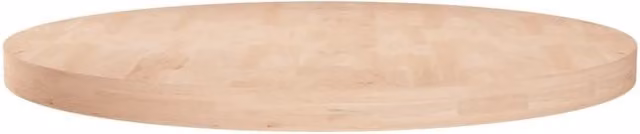 Berkfield Home Round Untreated Solid Oak Table Top, Brown, Diameter: 60 cm, Height: 4 cm