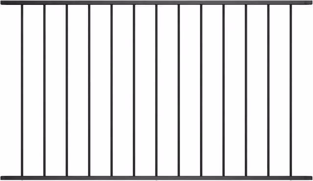 Berkfield Home Powder-coated Steel In-ground Fence Panel, Black, H: 170 cm, W: 100 cm