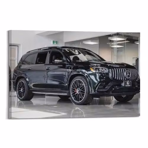 JTLFXY Luxury GLS63 Sports SUV Canvas Wall Poster, Black, W: 40 cm, H: 60 cm – 1