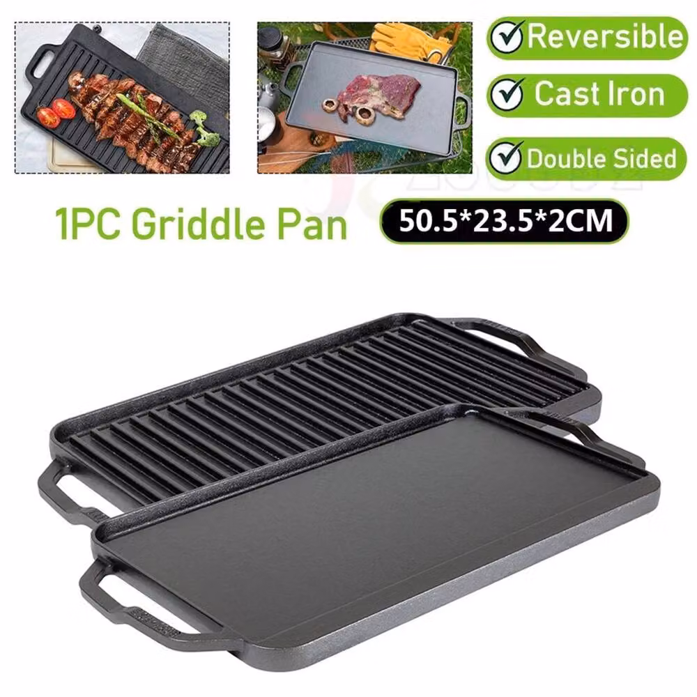 Kelvenix Large Non Stick Cast Iron Griddle Pan Skillet in Black – 4