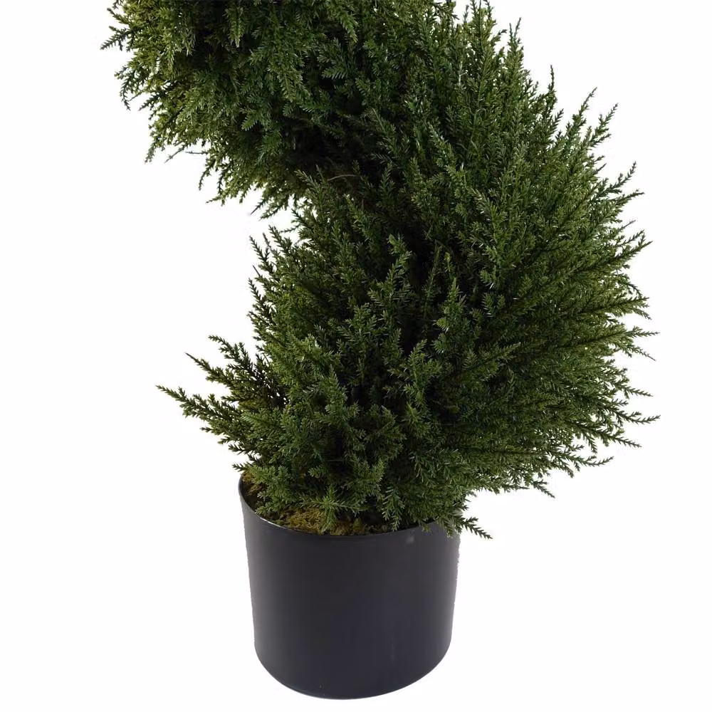 Botanik Pair of Premium Green Spiral Cypress Artificial Topiary Trees, Height: 120 cm – 4