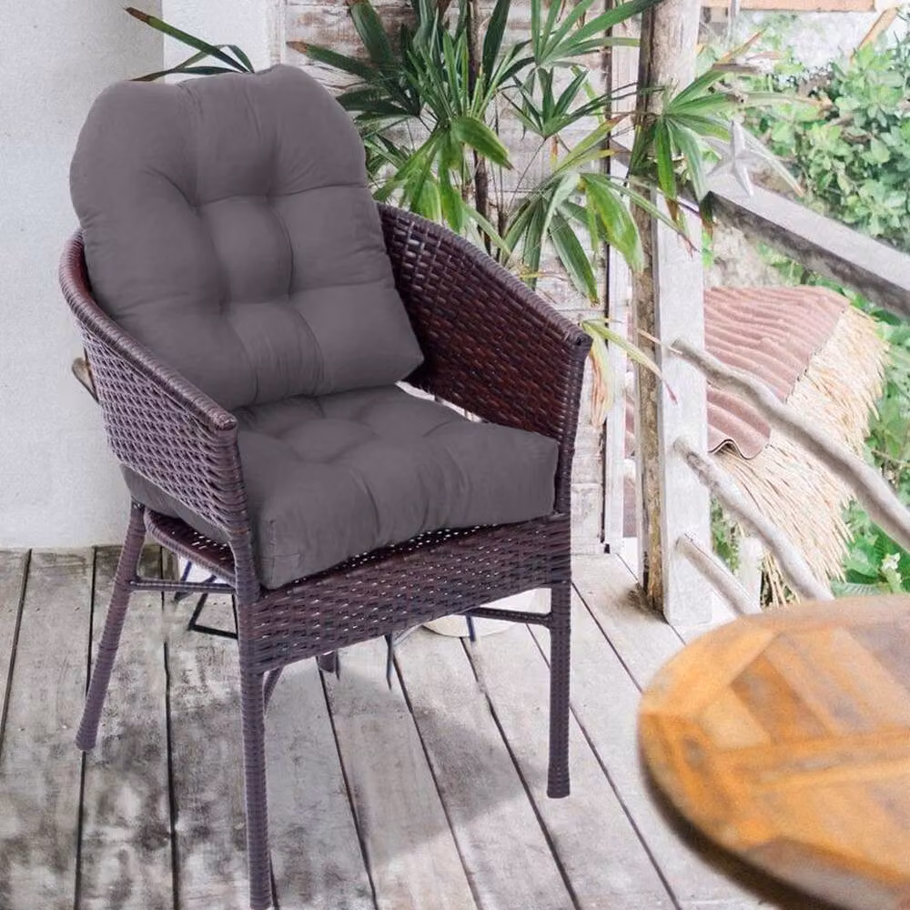 PAWNORA Dark Grey Square Dining Chair Cushions, Set of 2 – 3