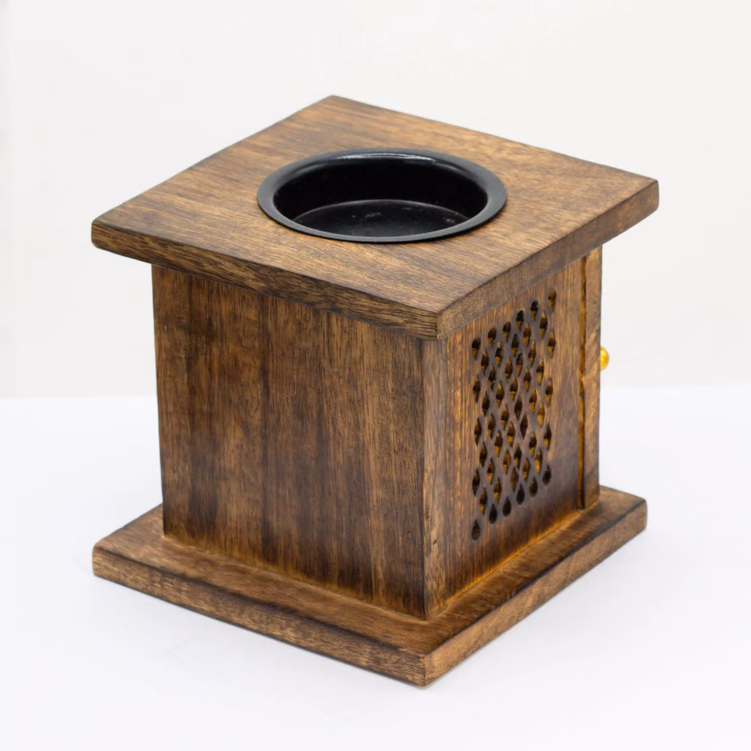 KDMD Large Mango Wood Tree of Life Tealight Box Burner in Brown – 2