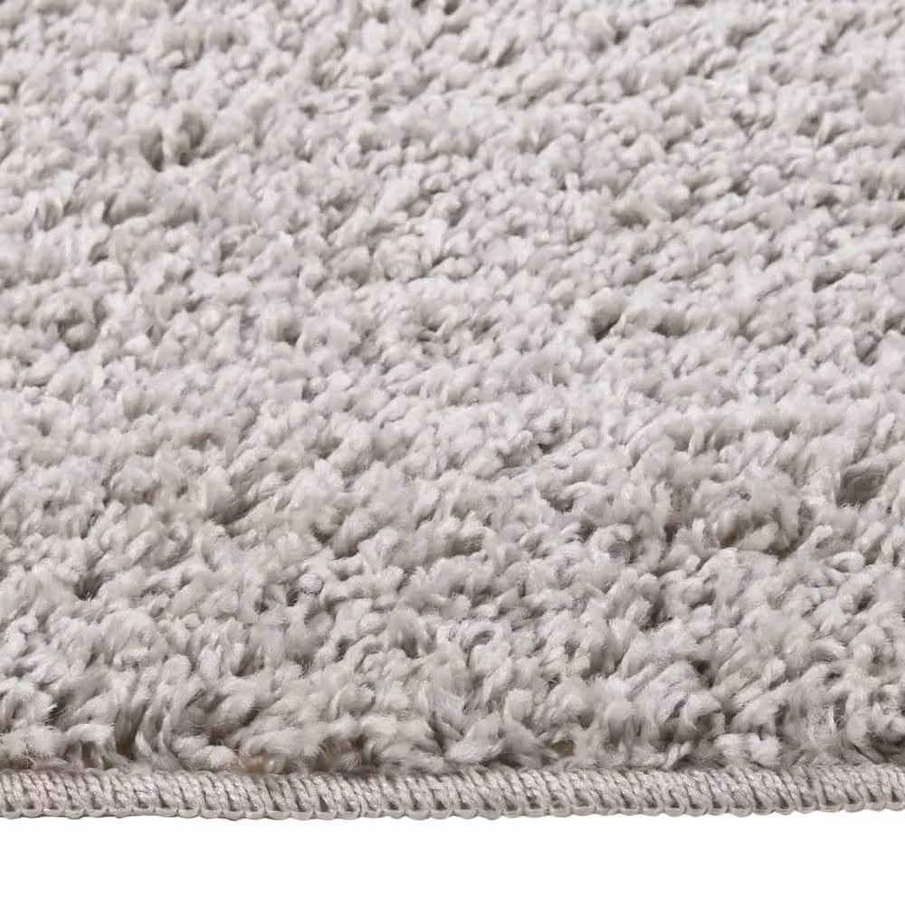 Berkfield Home Shaggy Round Rug in Light Grey, Diameter: 120 cm