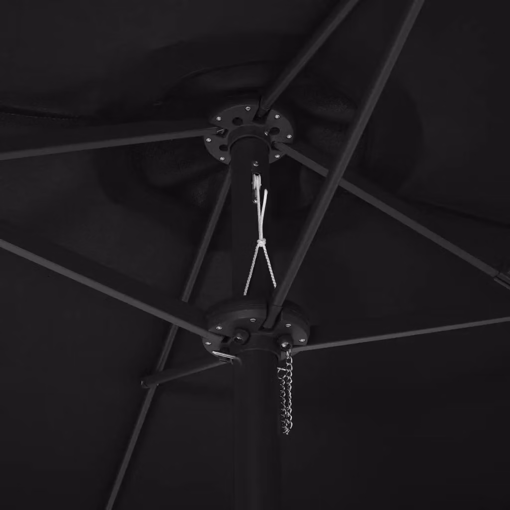 Berkfield Home Black Cantilever Outdoor Parasol with Aluminium Pole W: 460 cm, D: 270 cm – 3