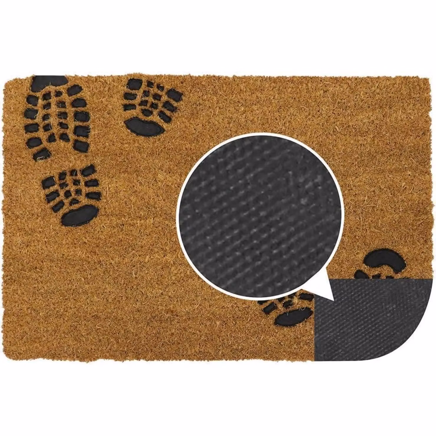 MantraRaj Brown Coir Entrance Door Mat with Rubber Embossed PVC Backing, W/D: 60 x 40 cm – 5