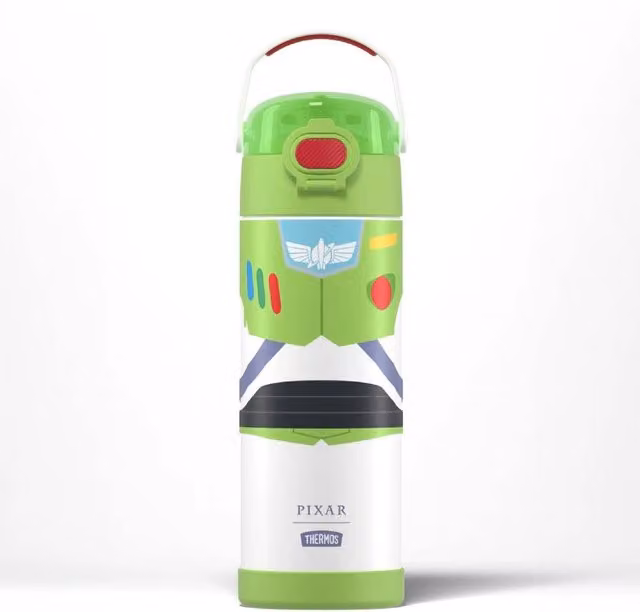 Thermos Disney Toy Story Buzz Multicolour Stainless Steel Vacuum Insulated Kids Bottle with Carry Handle, 470ml