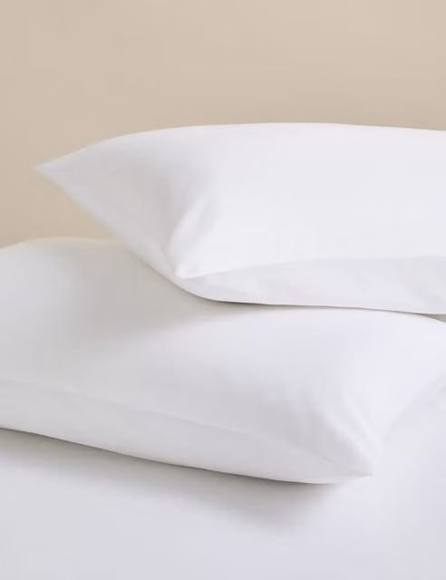 M&S Rest & Renew 2 Pack Breathable Pure Cotton Pillowcases in White