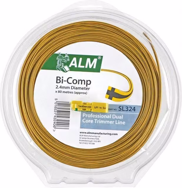 ALM Manufacturing SL324 Bi-component Line, 80m x 2.4mm, Yellow and Multicolour – 1